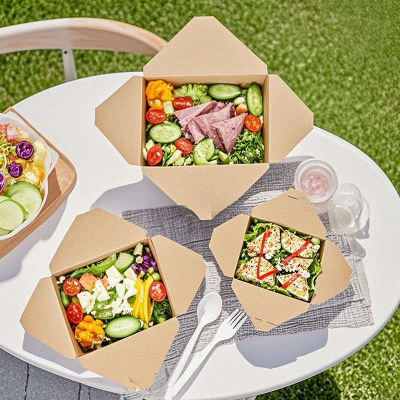 Take Out Food Container Kraft Paper Food Box Salad Box