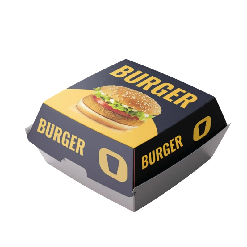 Paper Burger Box Packaging Fast Food Cardboard Boxes Oem Fast Biodegradable Food Packaging Box