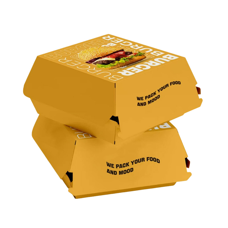 Paper Burger Box Packaging Fast Food Cardboard Boxes Oem Fast Biodegradable Food Packaging Box