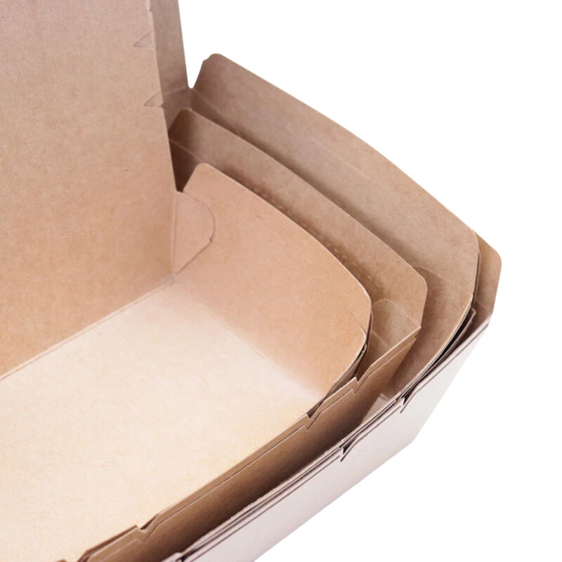Chicken Box Takeaway Food Fries Disposal Kraft Paper Food Container Lunch Box With Window