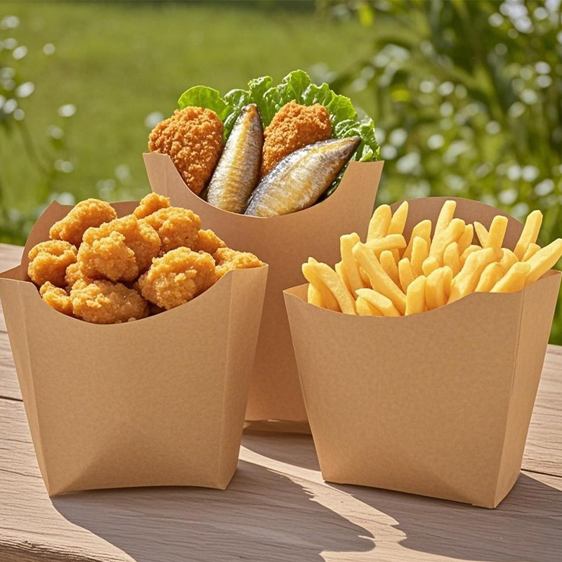 Takeaway Hot Dog French Fries Chicken Box Disposal Kraft Packaging Box