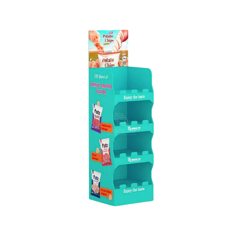 Custom Retail POS Cardboard Product Floor Display Rack