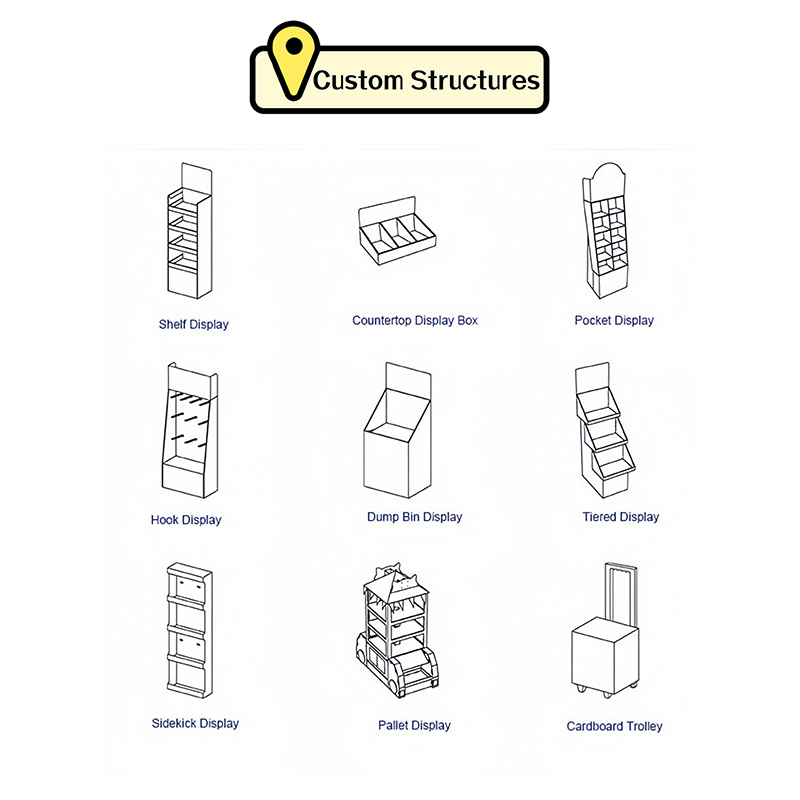 Display Rack Cardboard POP Floor Display Stand for Supermarket Snickers,Chocolate,Chips,Candies