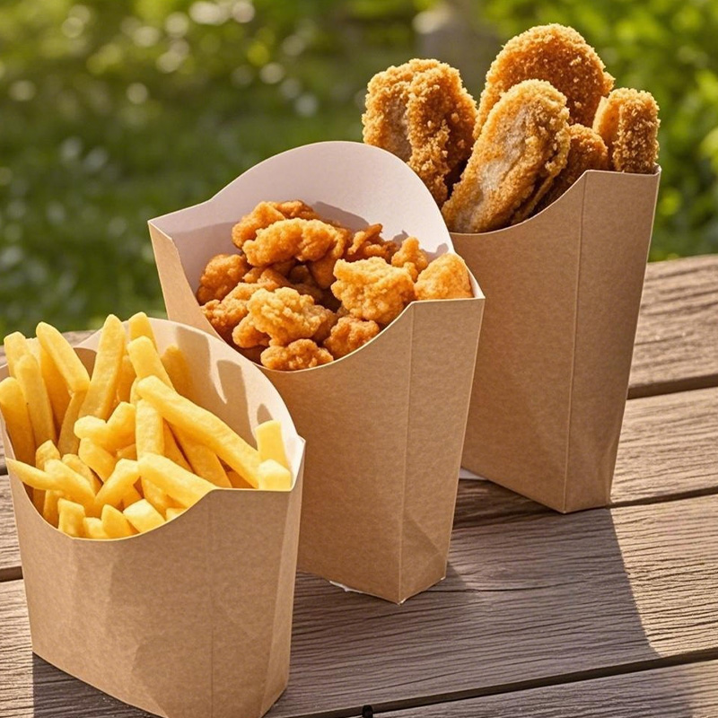 Takeaway Hot Dog French Fries Chicken Box Disposal Kraft Packaging Box