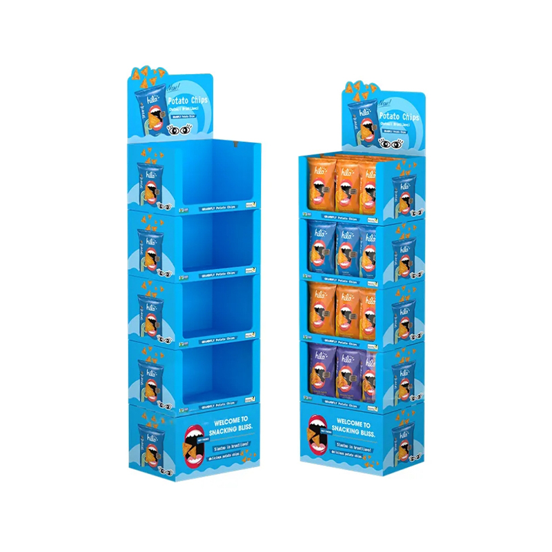 Cardboard Retail Store Ready Display Rack Stackable PDQ Rack for Snack Toys