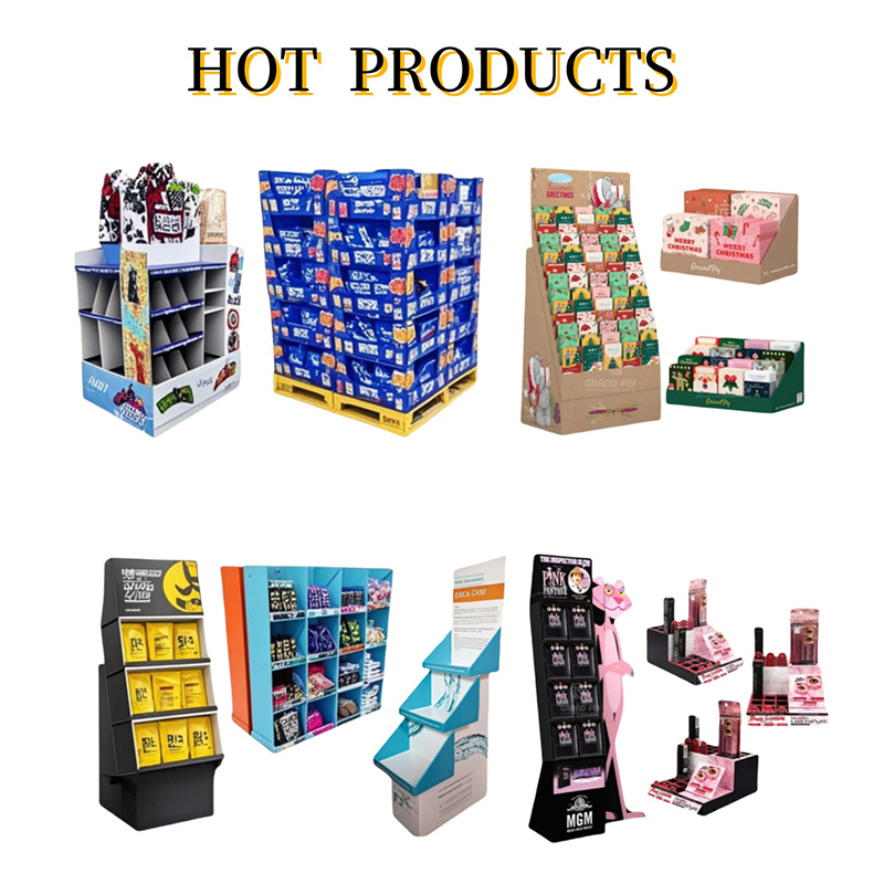 Advertising Custom Retail Pos Cardboard Product Floor Display Rack Corrugated Cardboard Display Stand with Hooks