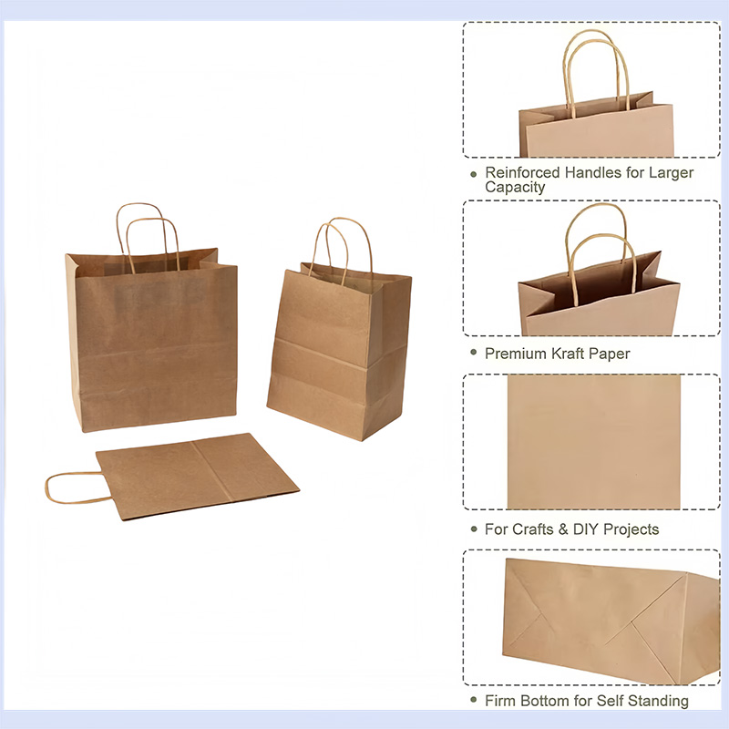Kraft Paper Bag Eco-Friendly Carry Bags Supermarket Promotion Paper Bag
